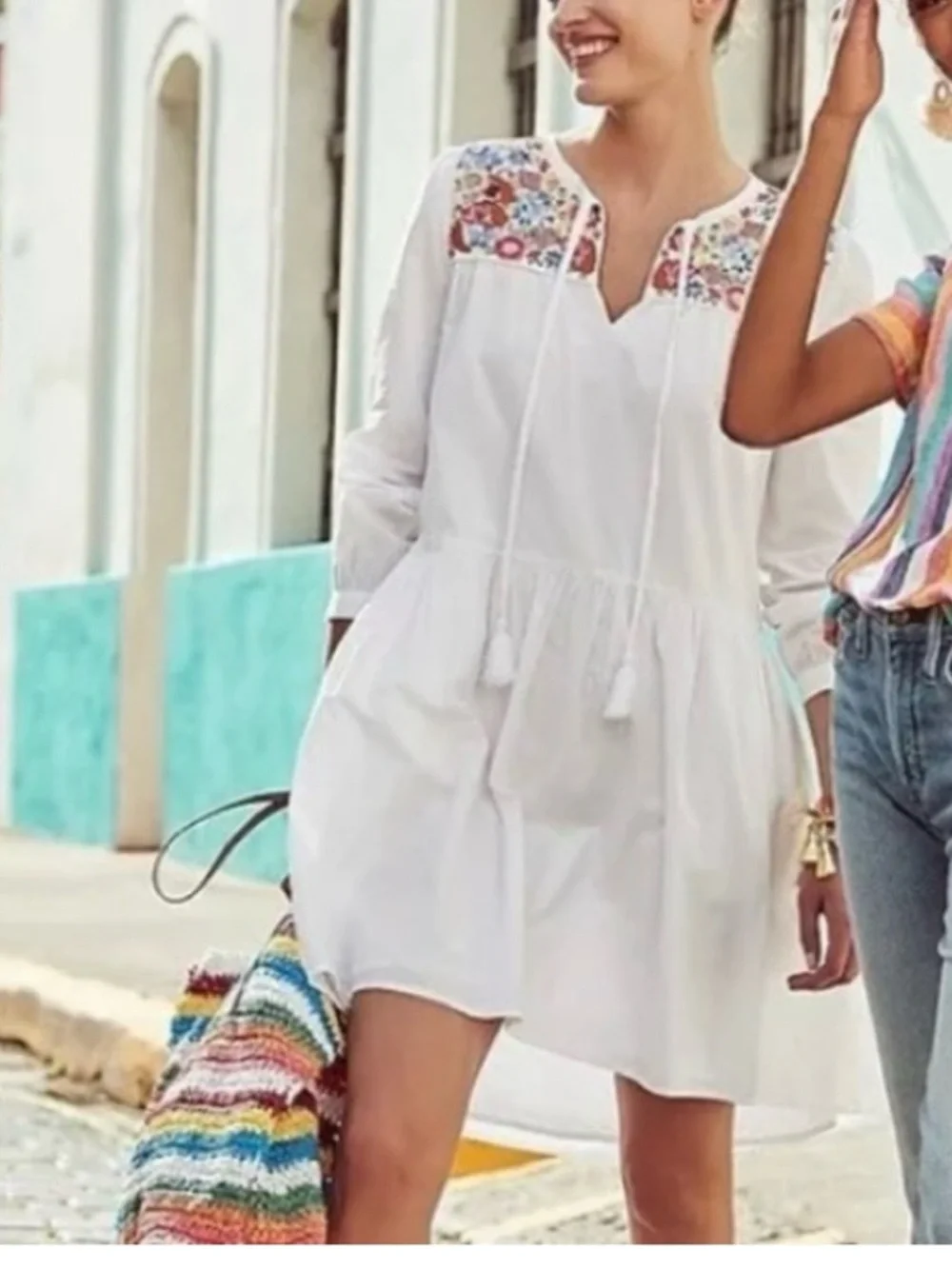 J.‎ Crew Embroidered Farmers Market Poplin Dress medium